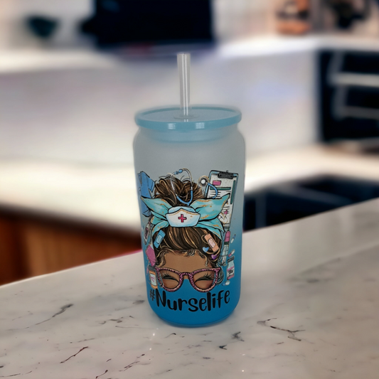 Nurse life glass mug gift