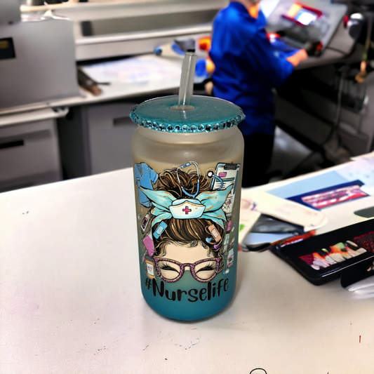 Nurse life frosted  coffee mug  gift
